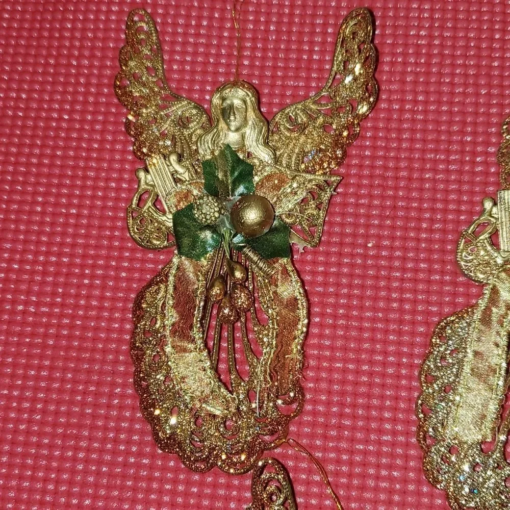 Angel Glitter Christmas Ornaments Set of 5
